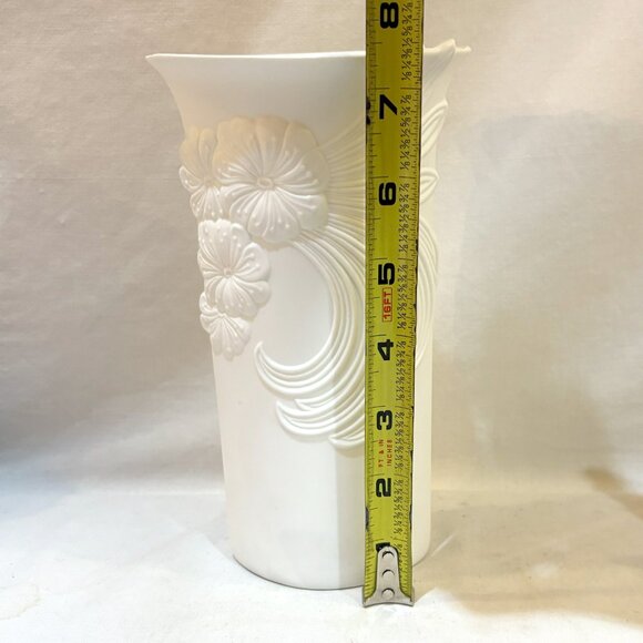 VTG AK Kaiser Germany Bisque White Porcelain Floral Vase - Picture 6 of 11
